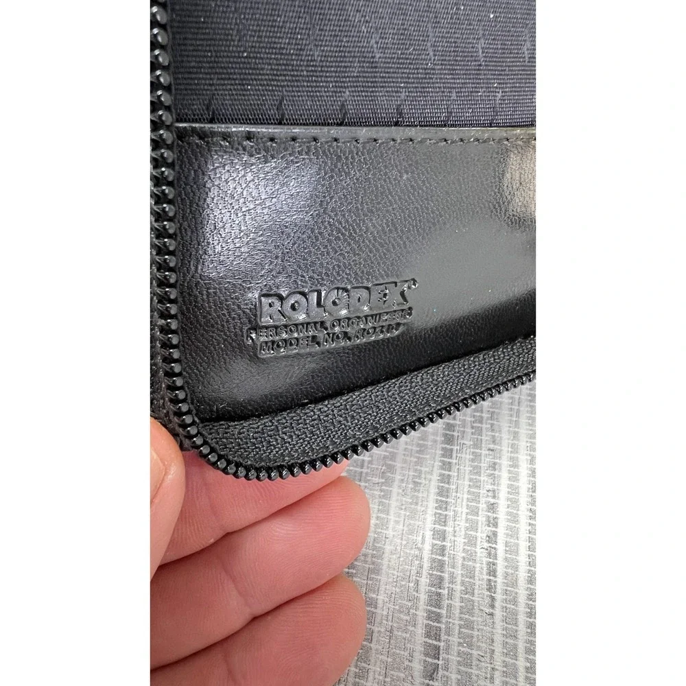 Rolodex RD310 Faux Black Leather Personal Organizer 6 Ring Binder Unused VTG